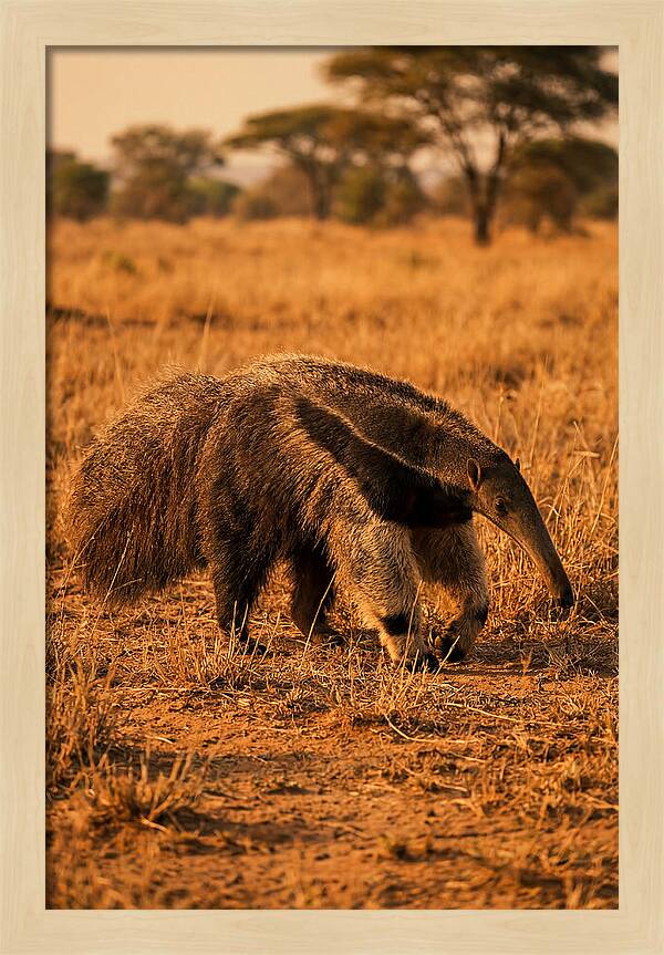 Giant Anteater In Autumn Grassland
