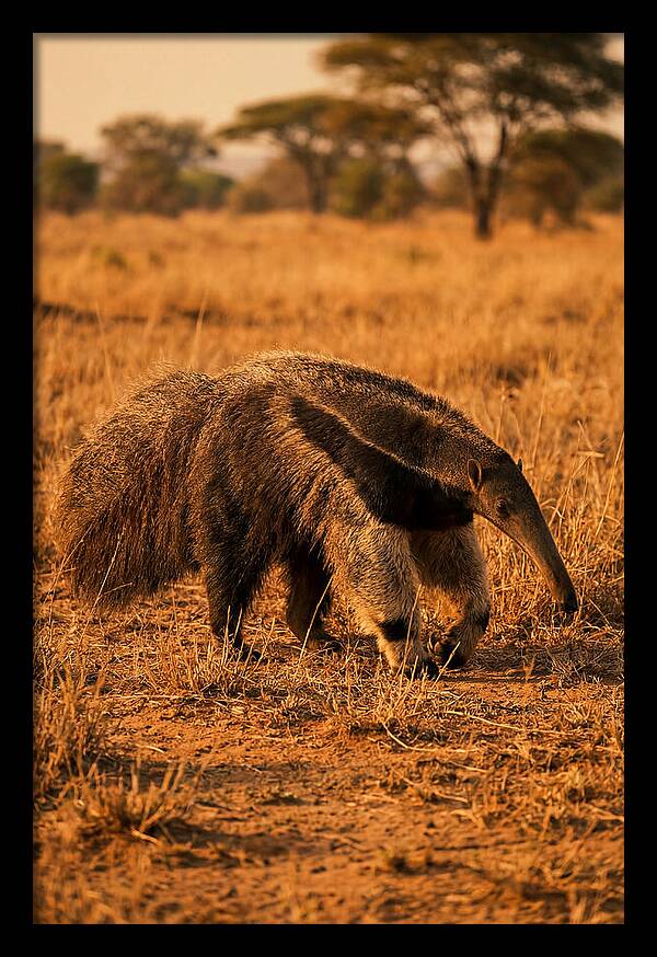 Giant Anteater In Autumn Grassland