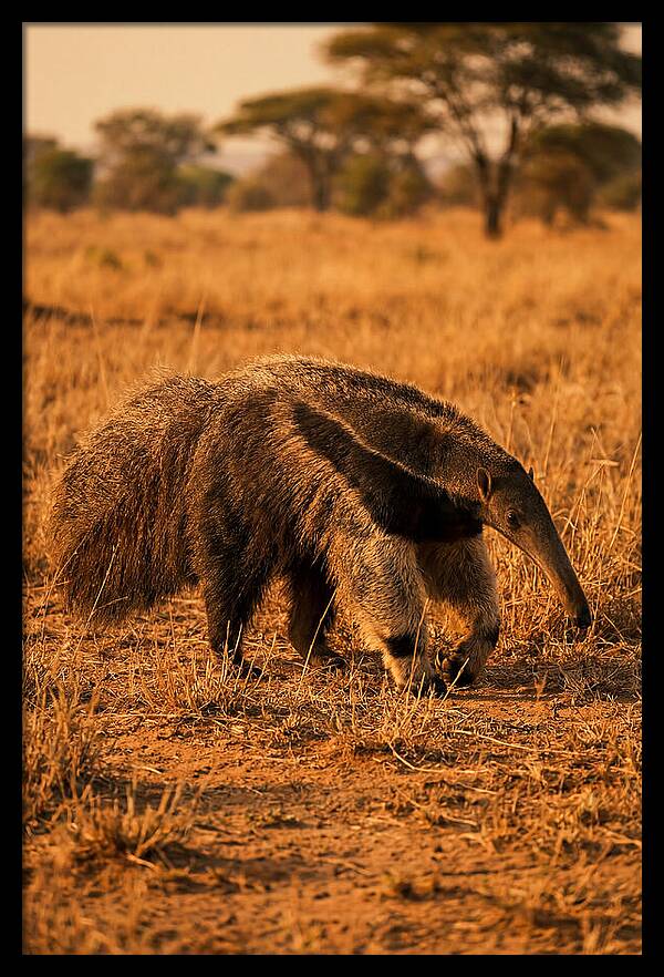 Giant Anteater In Autumn Grassland