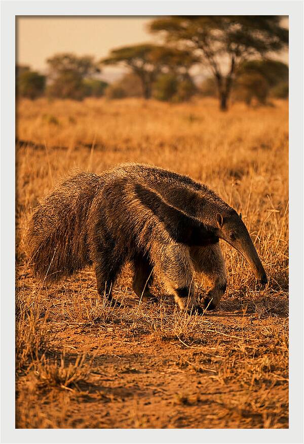Giant Anteater In Autumn Grassland