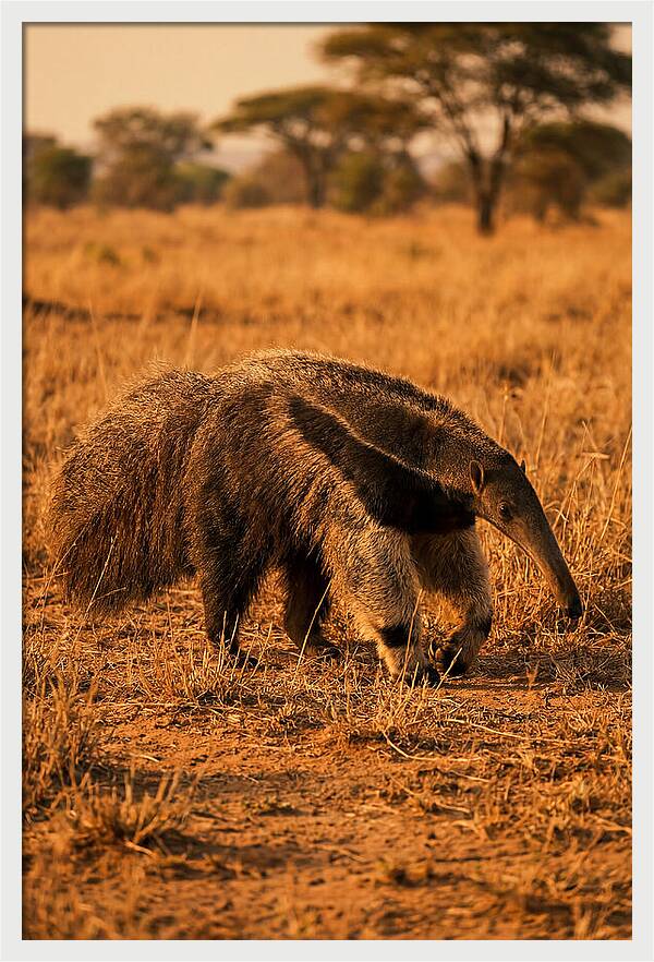 Giant Anteater In Autumn Grassland