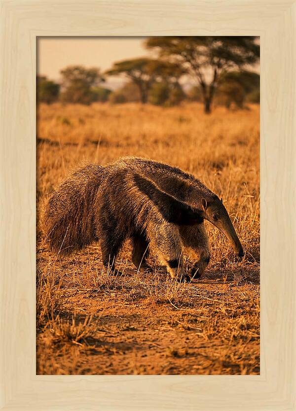 Giant Anteater In Autumn Grassland