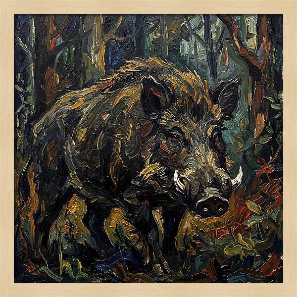 Giant Forest Hog In Expressionist Style