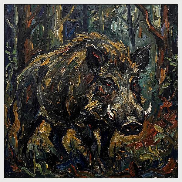 Giant Forest Hog In Expressionist Style