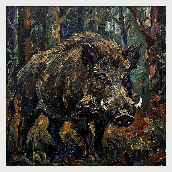 Giant Forest Hog In Expressionist Style