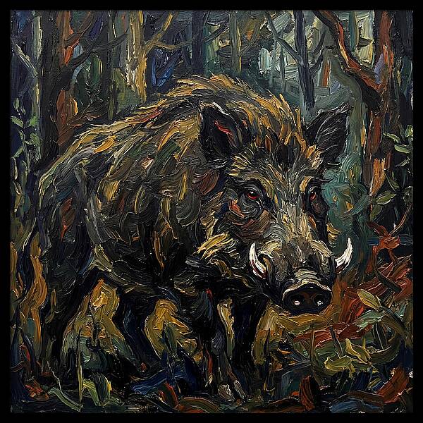 Giant Forest Hog In Expressionist Style