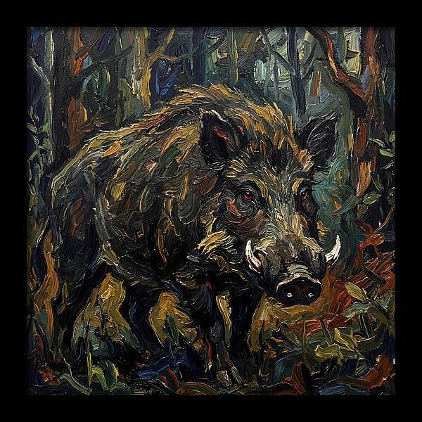 Giant Forest Hog In Expressionist Style