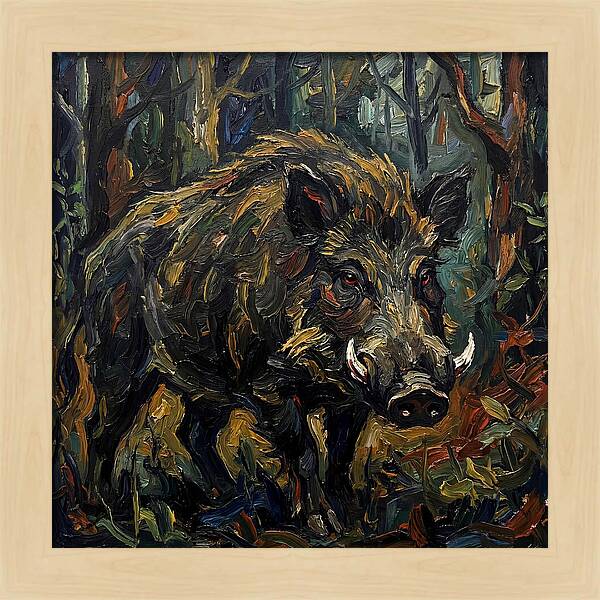Giant Forest Hog In Expressionist Style