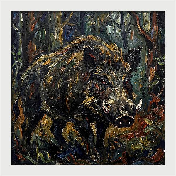 Giant Forest Hog In Expressionist Style