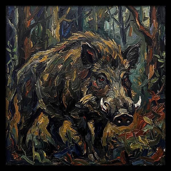 Giant Forest Hog In Expressionist Style