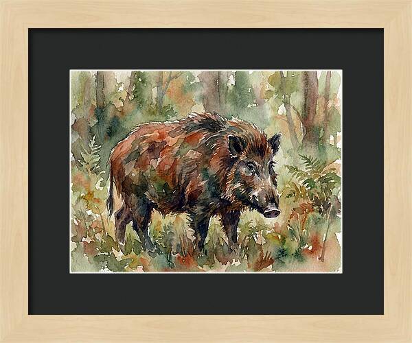 Giant Forest Hog In Watercolor