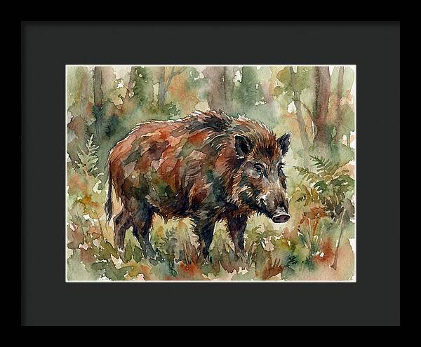 Giant Forest Hog In Watercolor