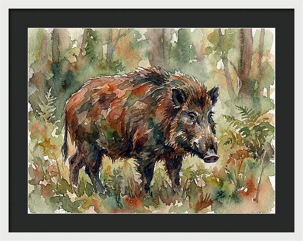 Giant Forest Hog In Watercolor