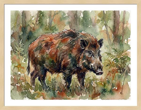 Giant Forest Hog In Watercolor