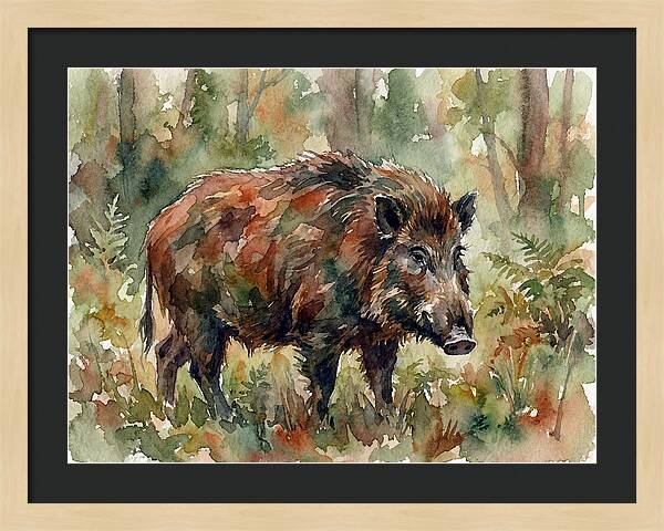 Giant Forest Hog In Watercolor