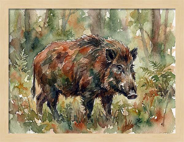 Giant Forest Hog In Watercolor