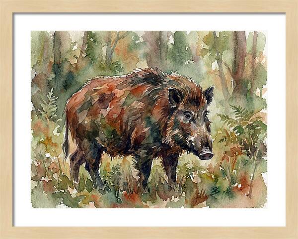 Giant Forest Hog In Watercolor