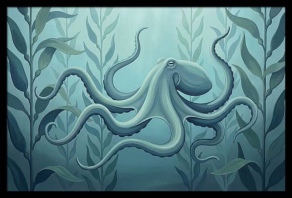 Giant Pacific Octopus In Kelp Forest