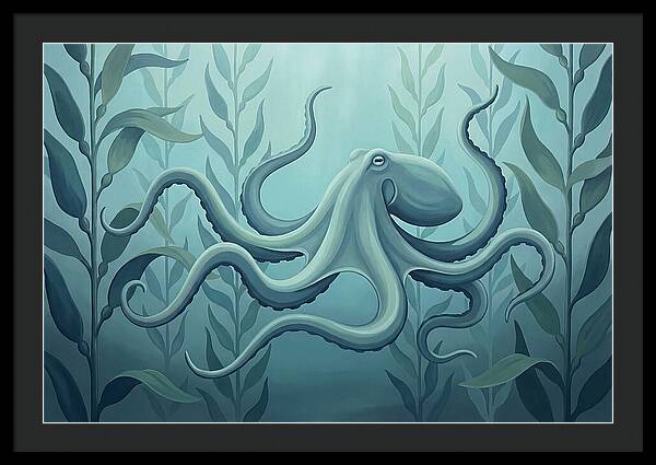 Giant Pacific Octopus In Kelp Forest