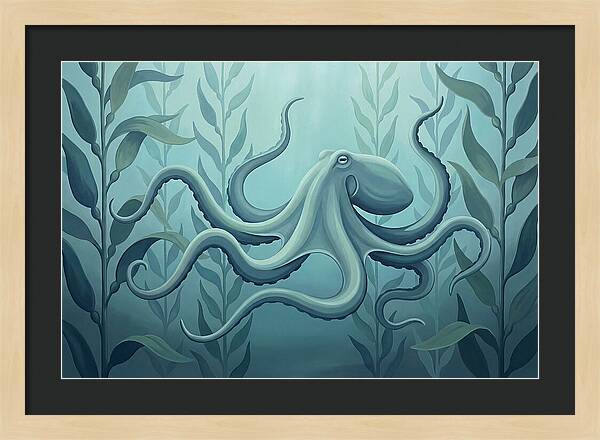 Giant Pacific Octopus In Kelp Forest
