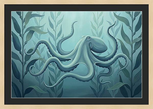Giant Pacific Octopus In Kelp Forest