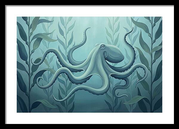 Giant Pacific Octopus In Kelp Forest