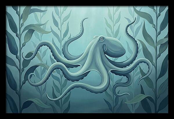Giant Pacific Octopus In Kelp Forest