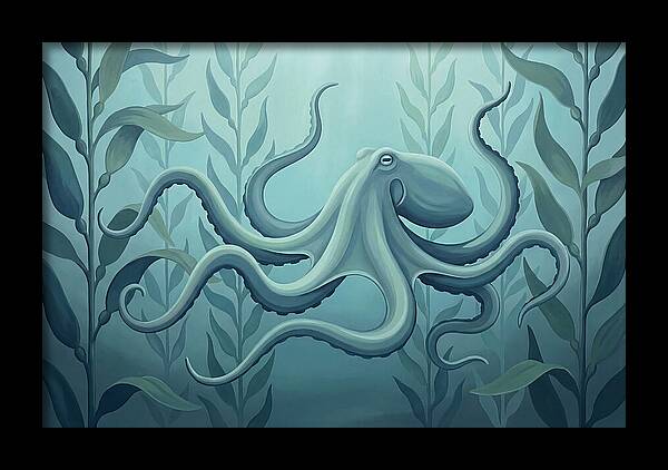 Giant Pacific Octopus In Kelp Forest