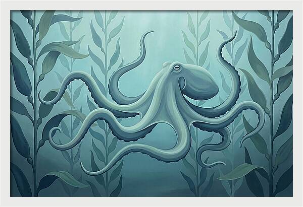 Giant Pacific Octopus In Kelp Forest