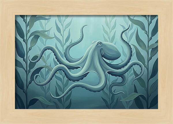 Giant Pacific Octopus In Kelp Forest