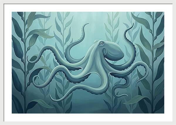 Giant Pacific Octopus In Kelp Forest