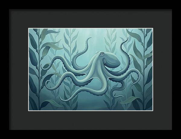 Giant Pacific Octopus In Kelp Forest