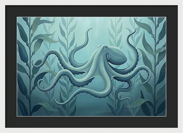 Giant Pacific Octopus In Kelp Forest