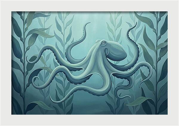Giant Pacific Octopus In Kelp Forest