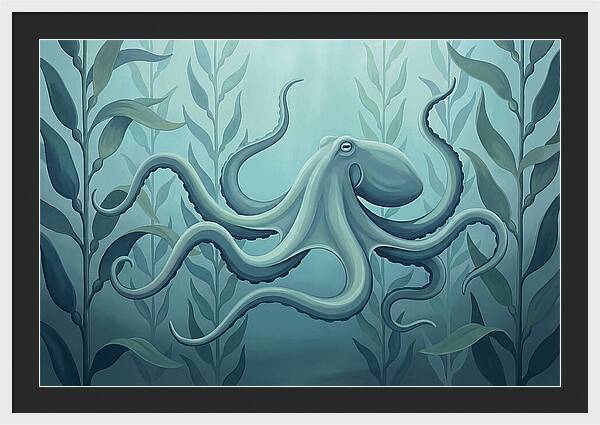 Giant Pacific Octopus In Kelp Forest