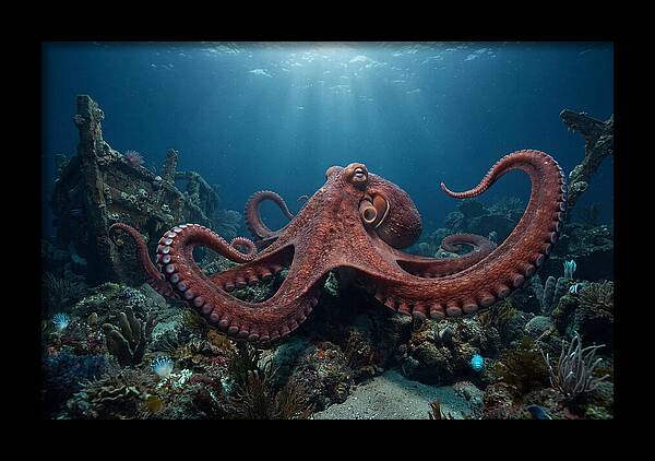 Giant Pacific Octopus Underwater