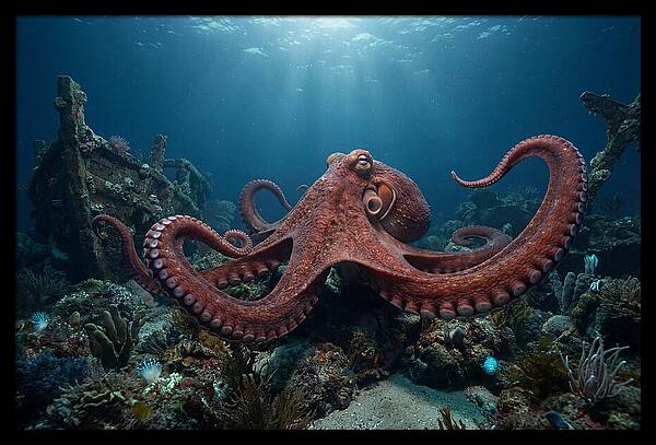 Giant Pacific Octopus Underwater
