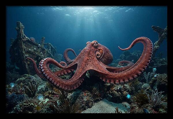 Giant Pacific Octopus Underwater