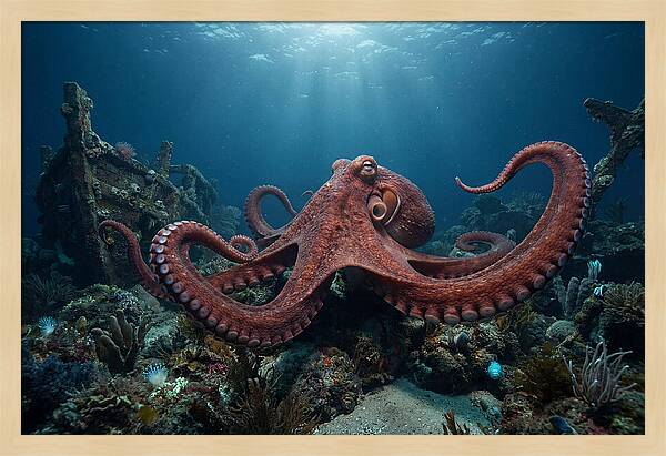 Giant Pacific Octopus Underwater