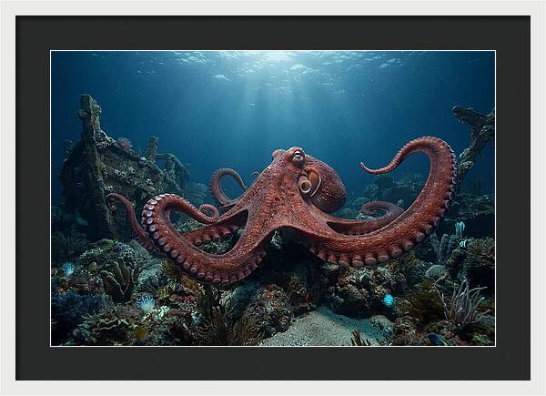 Giant Pacific Octopus Underwater