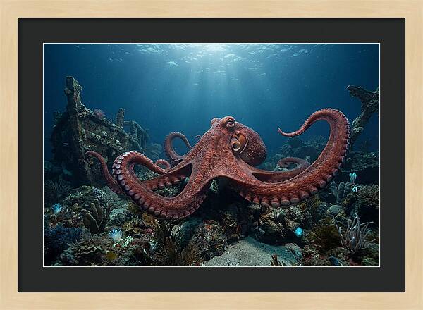 Giant Pacific Octopus Underwater