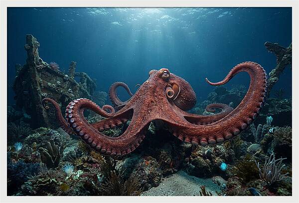 Giant Pacific Octopus Underwater