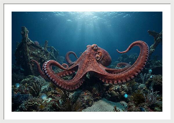 Giant Pacific Octopus Underwater