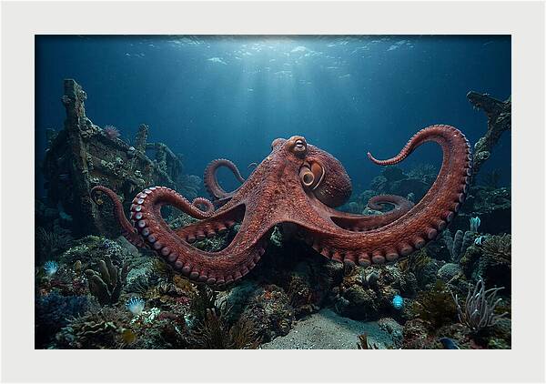 Giant Pacific Octopus Underwater