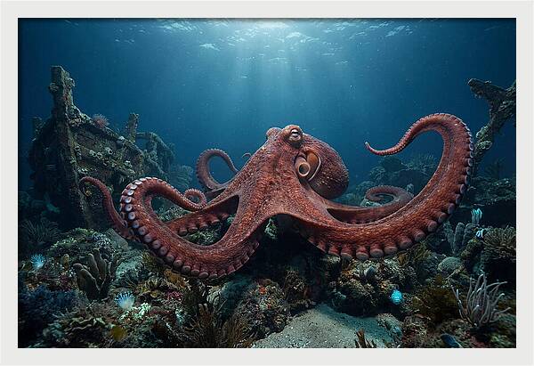 Giant Pacific Octopus Underwater