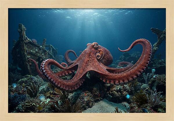 Giant Pacific Octopus Underwater
