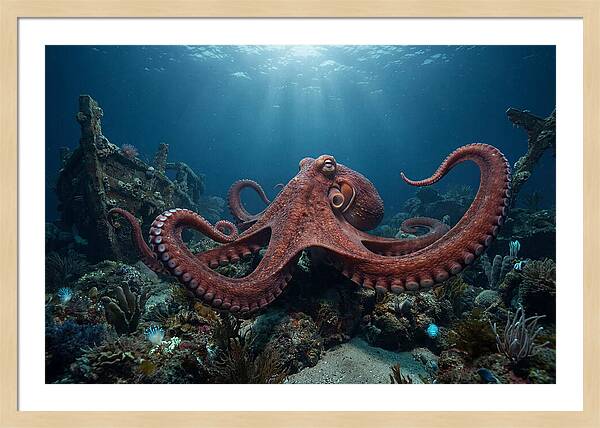 Giant Pacific Octopus Underwater