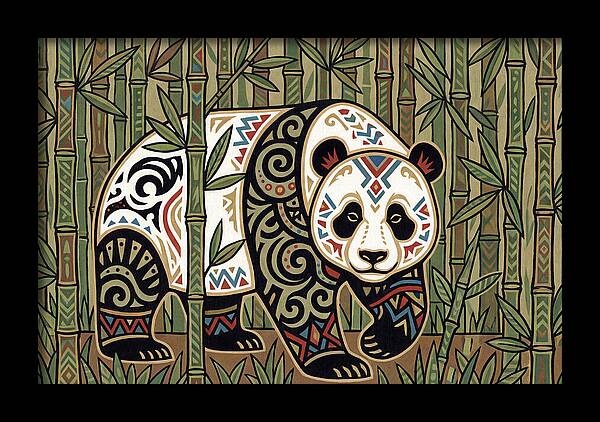 Giant Panda Among Bamboo