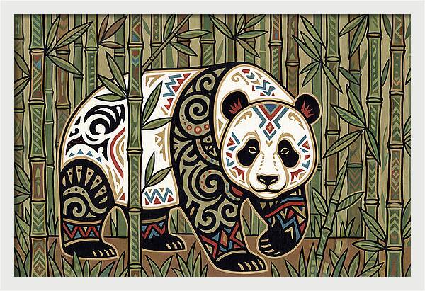Giant Panda Among Bamboo