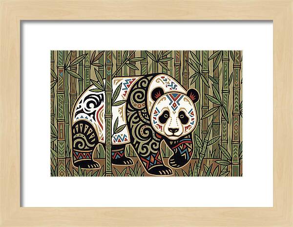 Giant Panda Among Bamboo